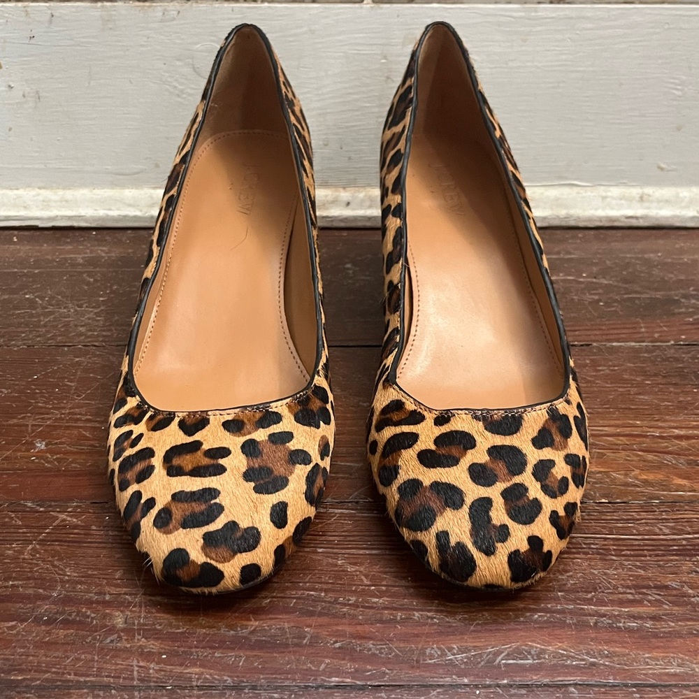 J. Crew Calf Hair Leopard Pumps